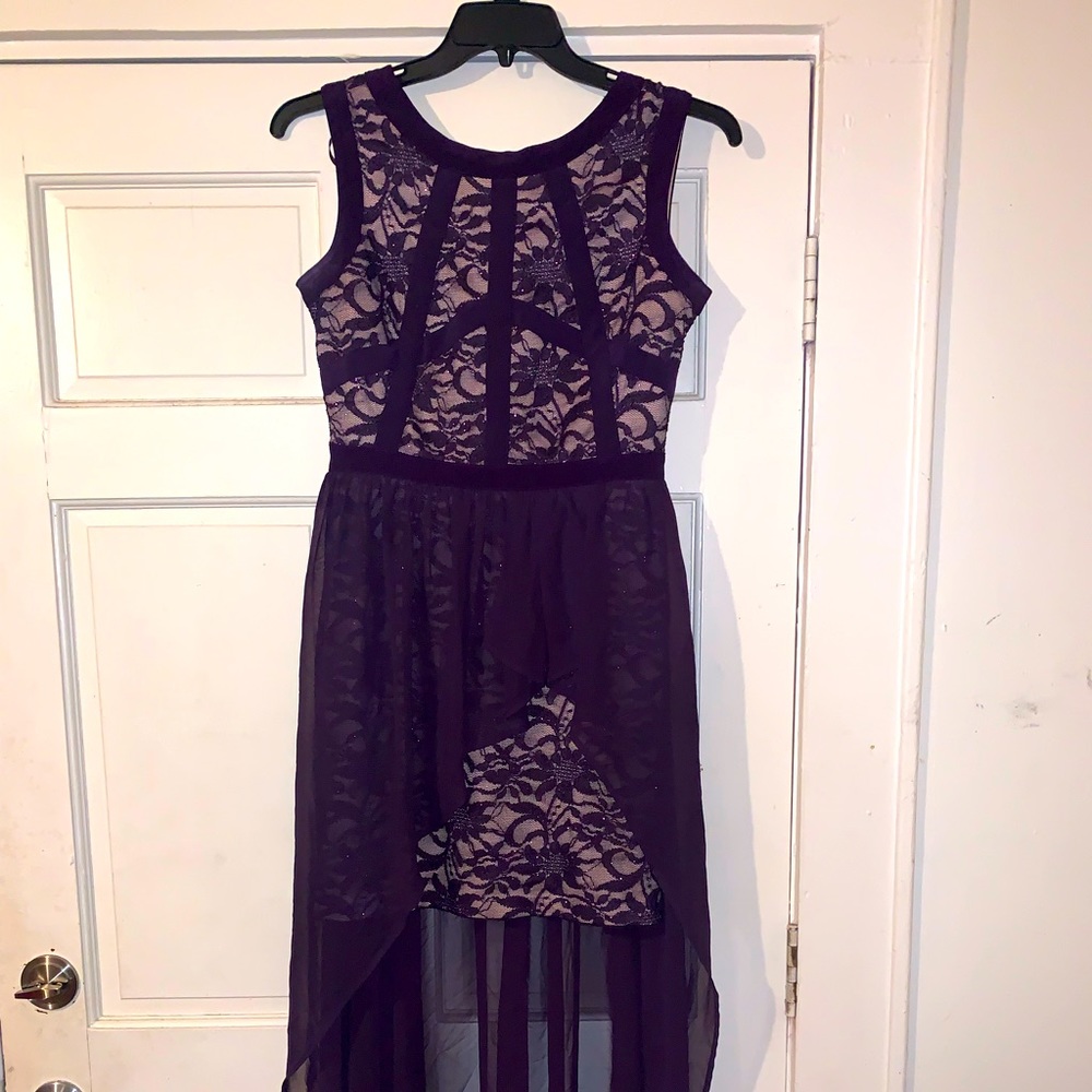 Formal Purple High-Low Dress